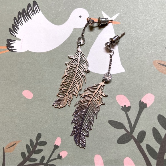 Earrings | feather | 925 silver - Picture 1 of 4